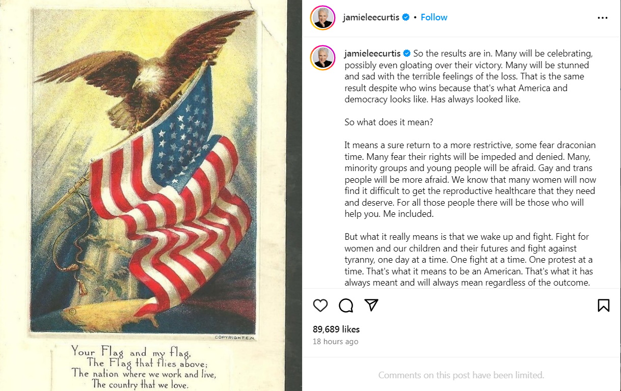 After Trump's election, numerous celebrities in the American entertainment industry took to social media to express their disappointment.