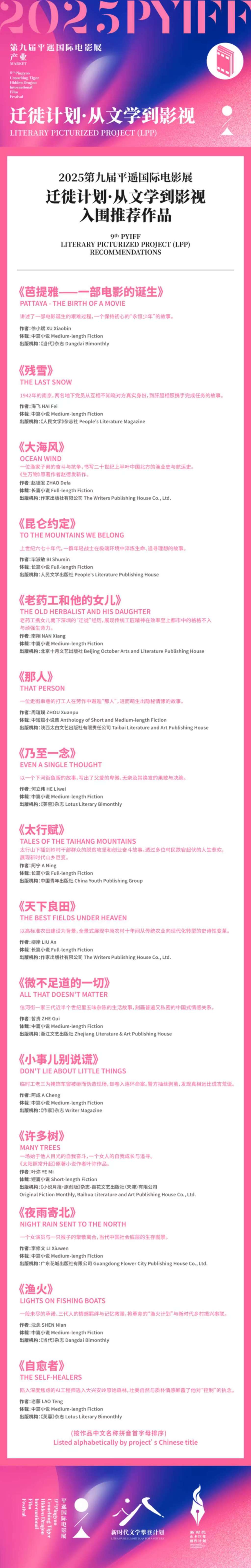 Pingyao Film Festival unveils "Migration Plan," literature and film join forces to write the era