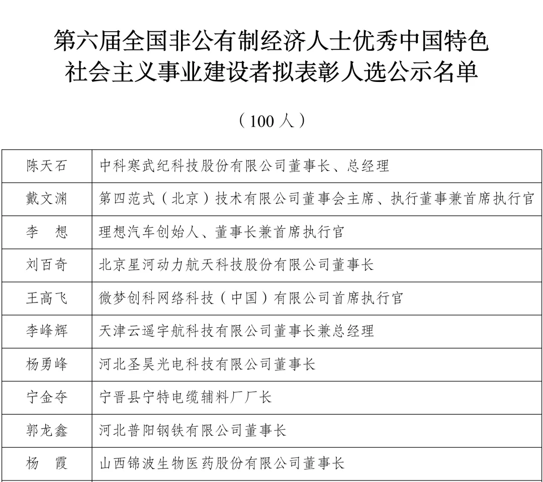 Li Xiang and Peers Named Top Non-Public Economy Builders