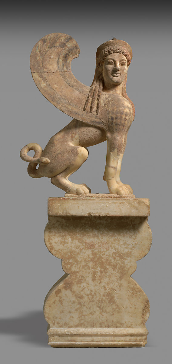 Sphinx, marble, ancient Greece, 530 BC