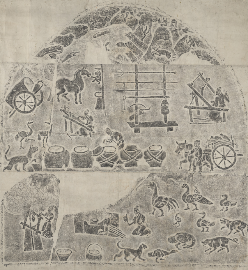 Manor Life Portrait Stone Eastern Han Dynasty Chengdu Museum