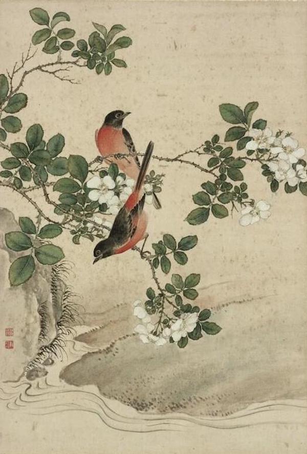 Wild Rose This painting is selected from the album of Jiang Tingxi's