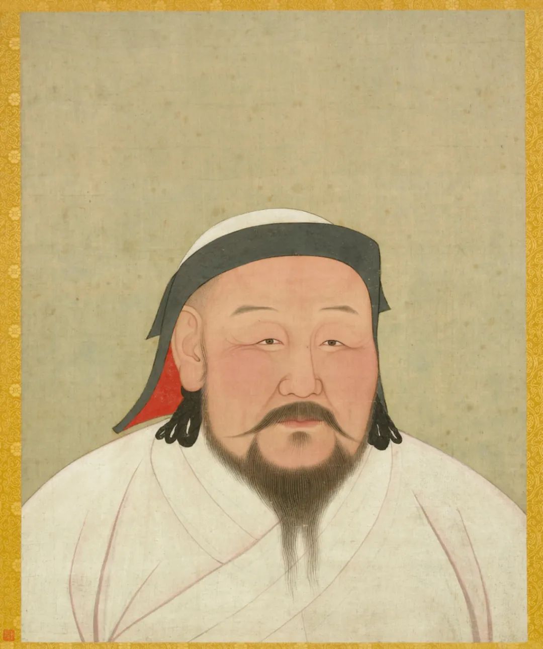 Painted by Yuan Ren, Statue of Yuan Shizu, color on silk, Collection of the National Palace Museum, Taipei