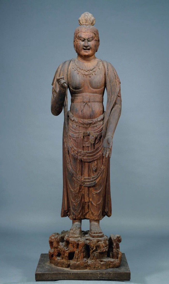 Standing willow Kannon statue, Nara period (8th century), Nara Daian-ji Temple, Important Cultural Property of Japan