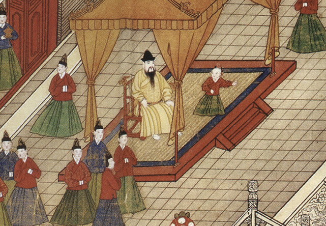 Painted by the Ming Dynasty, Ming Xianzong's Lantern Festival Scroll (Part) Ink and color on silk Collection of the National Museum of China