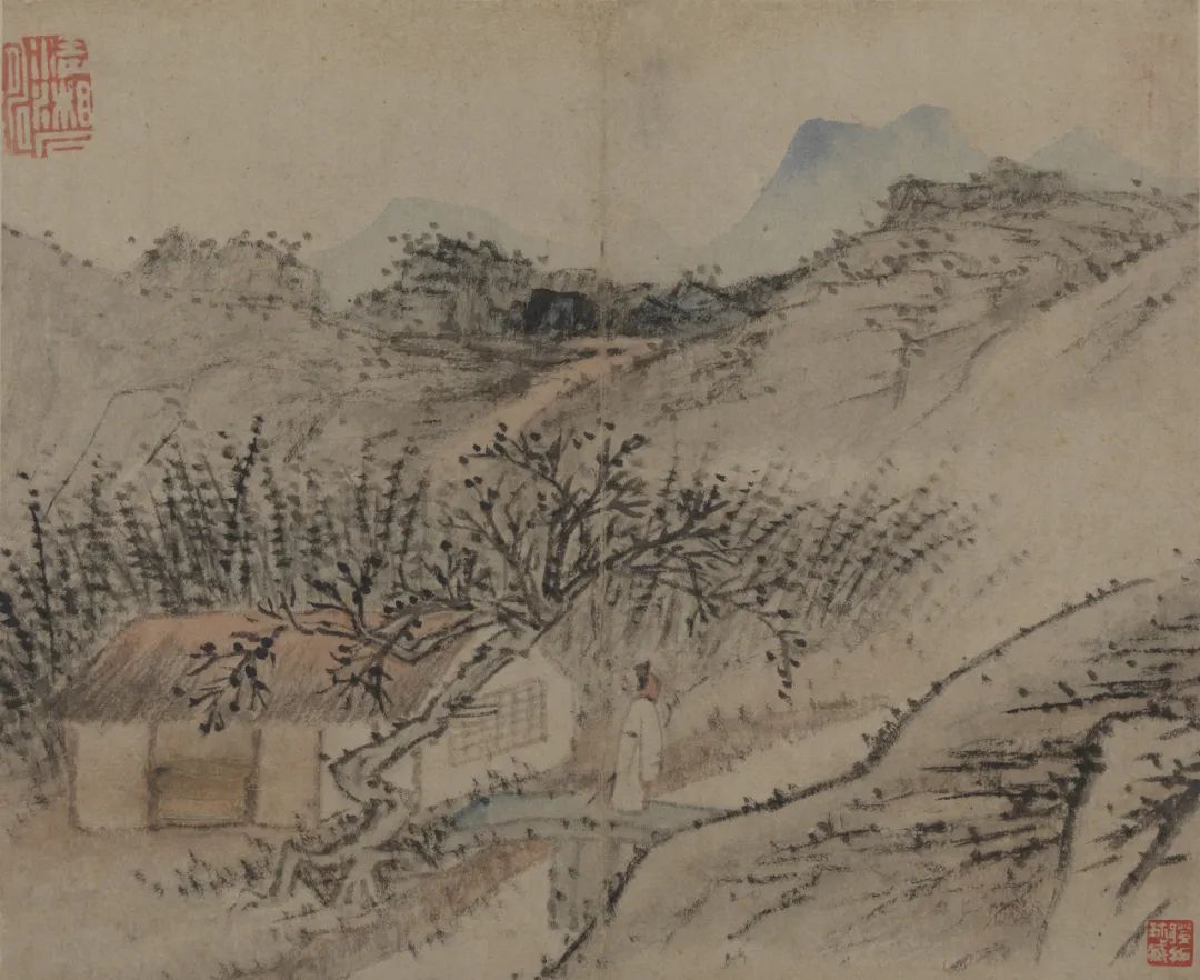 Qing Shitao Landscape (album 12 open)