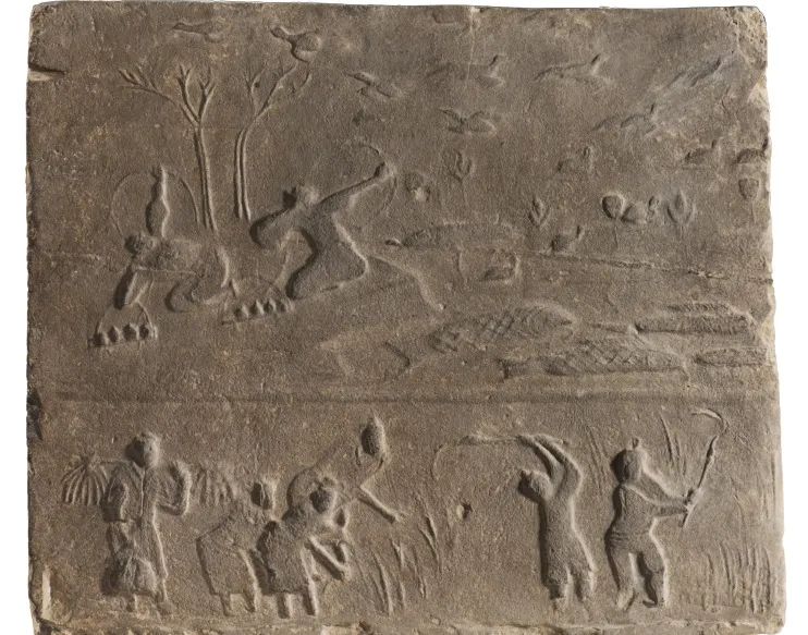 Yi Shooting and Harvesting Portrait Stones Eastern Han Dynasty Chengdu Museum