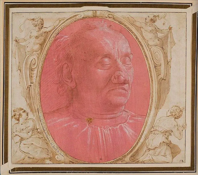 Domenico Ghirlandaio, Portrait of an Old Man on a Pink Background, thought to be from Vasari's